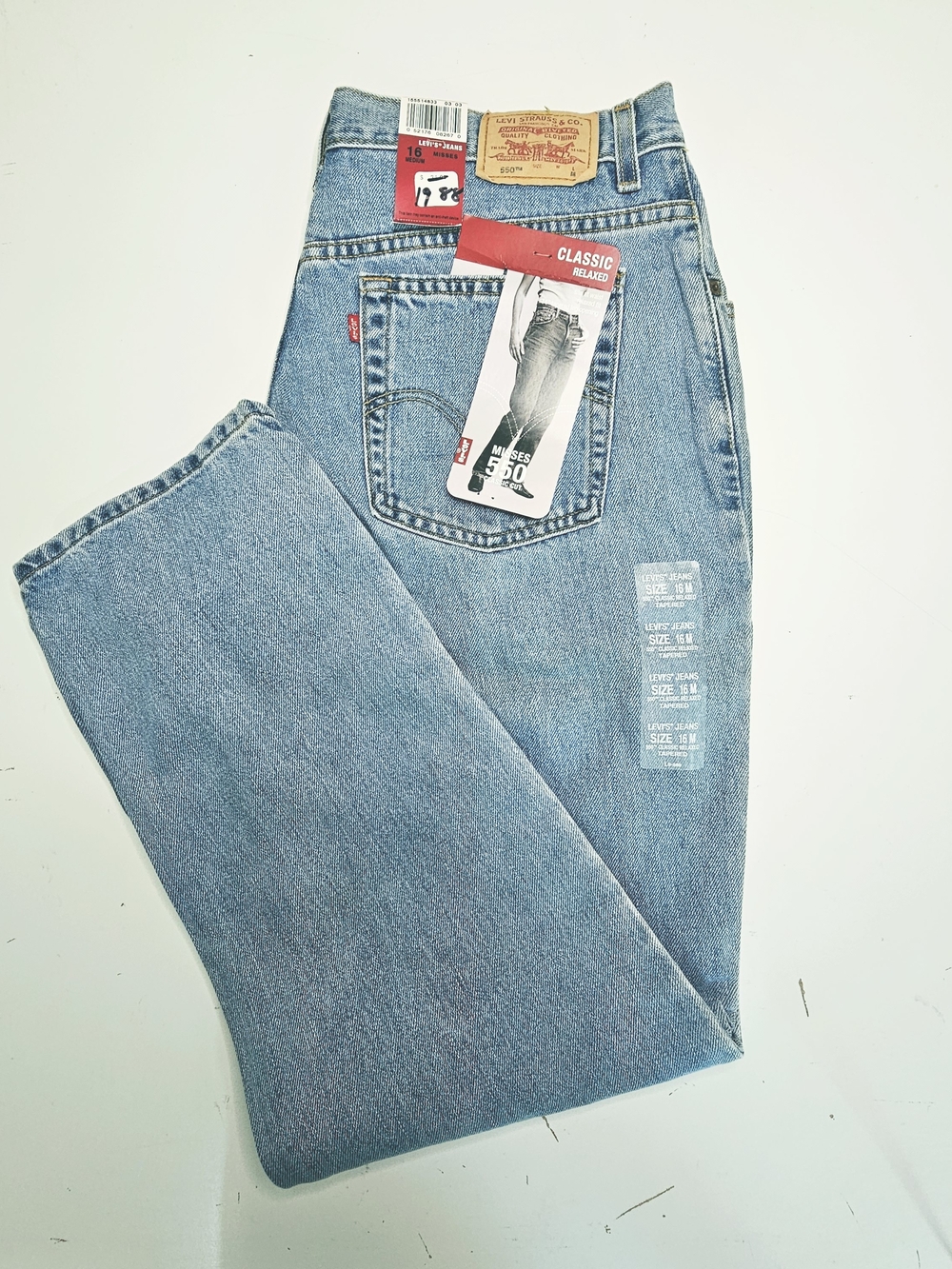Vintage Y2K Levi’s 550 Womens Mom Jeans 16 M NWT Light Wash Relaxed Tapered